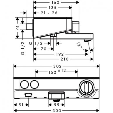 Hansgrohe termostatinis maišytuvas voniai ShowerTablet Select 300 2