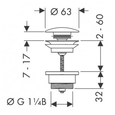 Hansgrohe uždaromas ventilis praustuvui 2