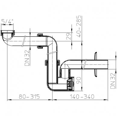 Hutterer & Lechner sifonas praustuvui HL137-32 2
