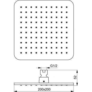 Ideal Standard dušo galva Ø200 Idealrain Cube 3