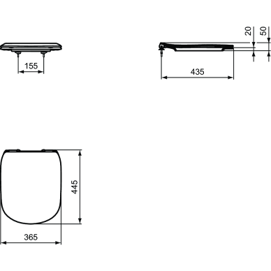 Ideal Standard WC sėdynė su dangčiu Tesi Softclose 2