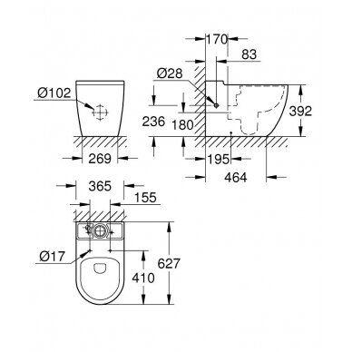 Grohe pastatomas WC Bau Rimless 4