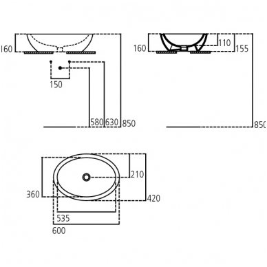 Ideal Standard praustuvas 600x420 Strada K078401 2
