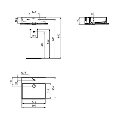 Ideal Standard praustuvas Extra 500x450 6