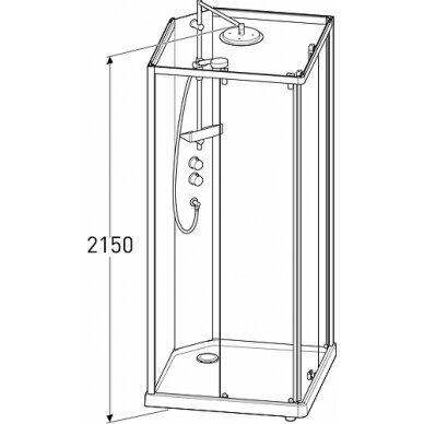 IFO kvadratinė dušo kabina Showerama 10-5 Comfort 900x900 4