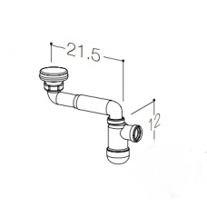 Kamė sifonas praustuvui AC1412