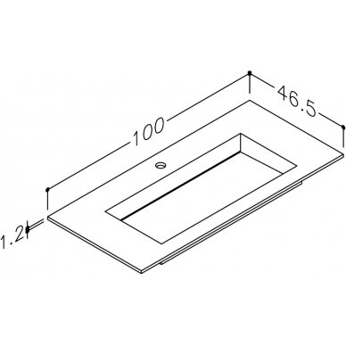 Kamė baldinis praustuvas CORIAN 100 3
