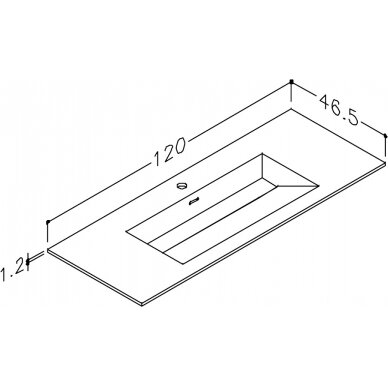 Kamė baldinis praustuvas CORIAN 120 3
