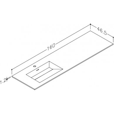 Kamė baldinis praustuvas CORIAN 160-L 3