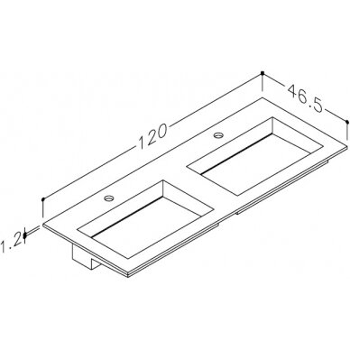 Kamė baldinis praustuvas CORIAN 120-D 3