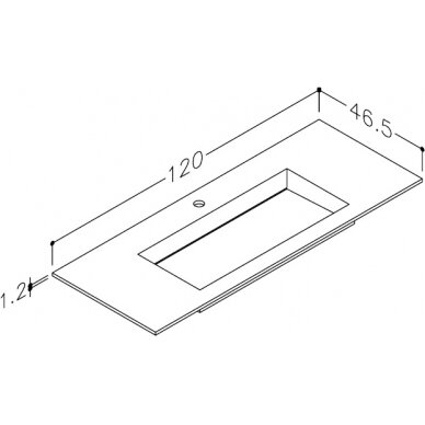Kamė baldinis praustuvas CORIAN 120 3