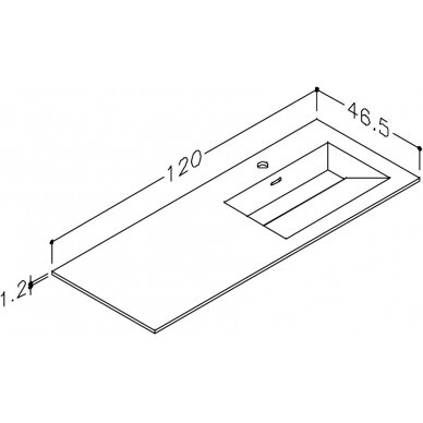 Kamė baldinis praustuvas CORIAN 120-R 3