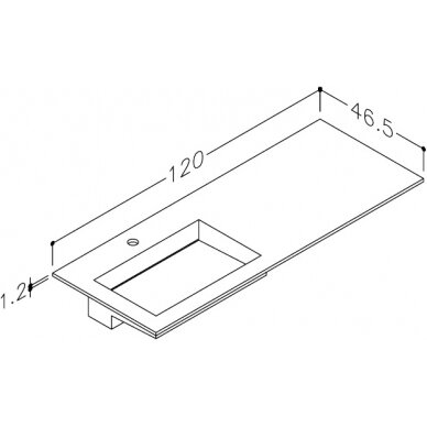 Kamė baldinis praustuvas CORIAN 120-L 3