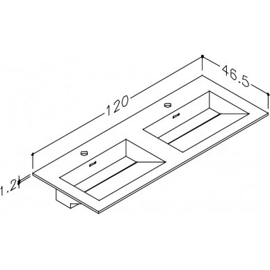 Kamė baldinis praustuvas CORIAN 120-D 3