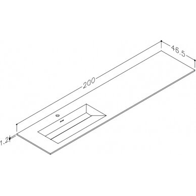 Kamė baldinis praustuvas CORIAN 200-L 3