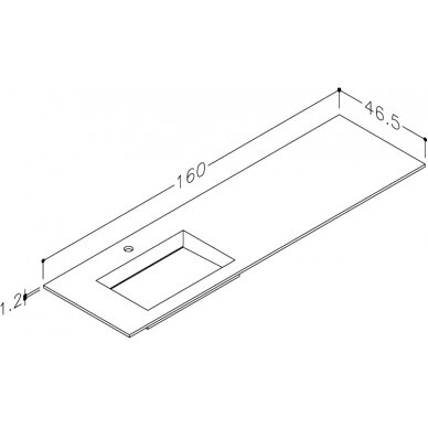 Kamė baldinis praustuvas CORIAN 160-L 3