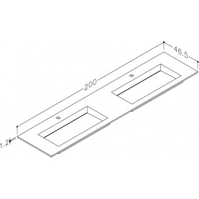 Kamė baldinis praustuvas CORIAN 200-D 3