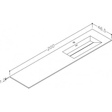 Kamė baldinis praustuvas CORIAN 200-R 3