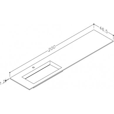 Kamė baldinis praustuvas CORIAN 200-L 3