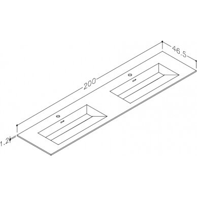 Kamė baldinis praustuvas CORIAN 200-D 3