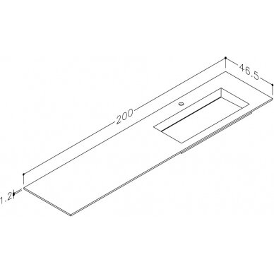 Kamė baldinis praustuvas CORIAN 200-R 3