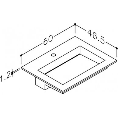 Kamė baldinis praustuvas CORIAN 60 3
