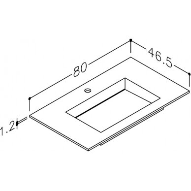 Kamė baldinis praustuvas CORIAN 80 3