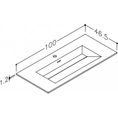 Kamė baldinis praustuvas CORIAN 100 3