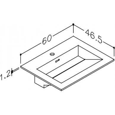 Kamė baldinis praustuvas CORIAN 60 3