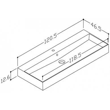 Kamė baldinis praustuvas SOLE 120 2