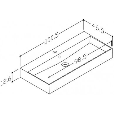 Kamė baldinis praustuvas SOLE 100 2