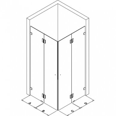 Kamė dušo kabina 550-1400mm Modelis 12 4