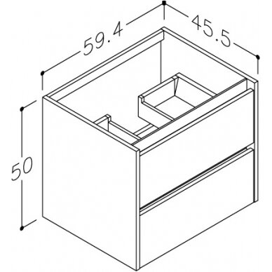 Kamė spintelė po praustuvu CITY 60 3