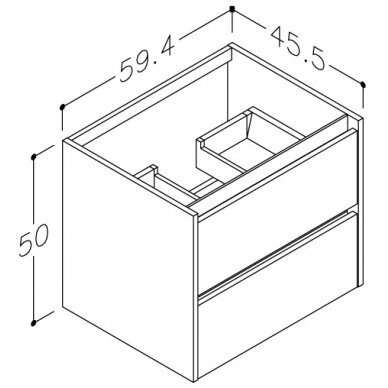Kamė spintelė po praustuvu CITY 60 2