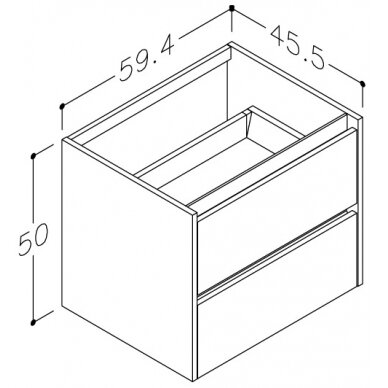 Kamė spintelė po stalviršiu CITY 60 2