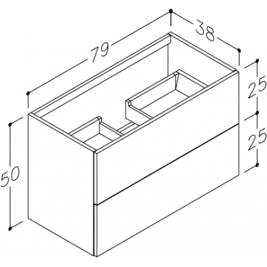 Kamė spintelė po praustuvu DUET 80 3