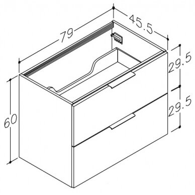 Kamė spintelė po praustuvu LIRIS 80 2