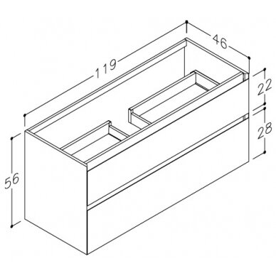 Kamė spintelė po praustuvu LOFT 120 2