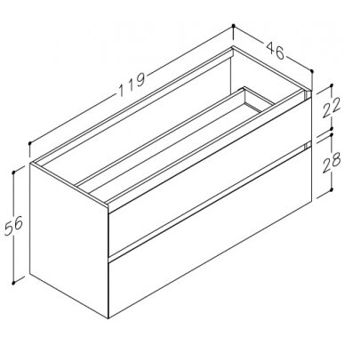 Kamė spintelė po stalviršiu LOFT 120 2