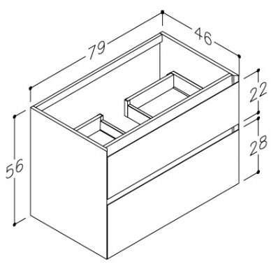 Kamė spintelė po praustuvu LOFT 80 2
