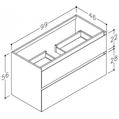 Kamė spintelė po praustuvu LOFT 100 2