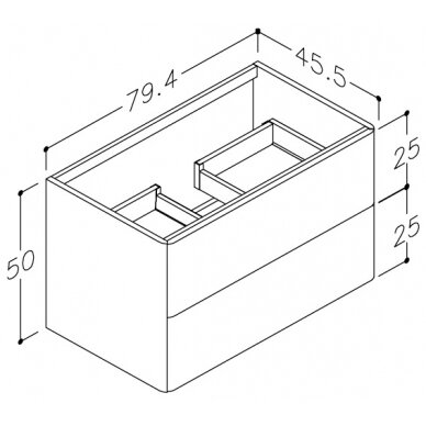 Kamė spintelė po praustuvu SOFT 80 2