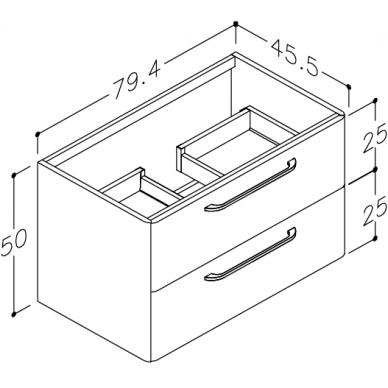 Kamė spintelė po praustuvu SOFT 80 2