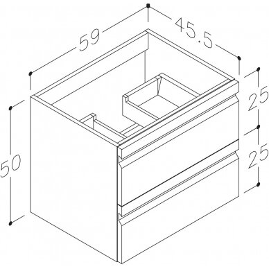 Kamė spintelė po praustuvu TERRA 60 2