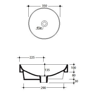 Kerasan baldinis praustuvas Cento Ø350 3558 2