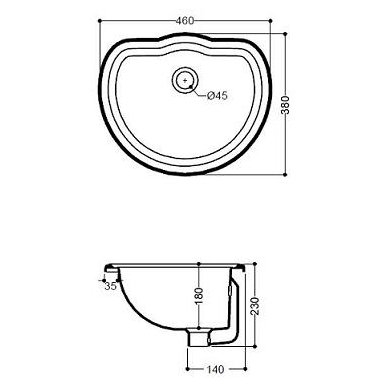 Kerasan įleidžiamas praustuvas Retro 500x410 1031 2