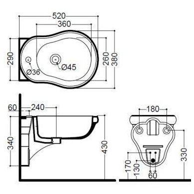 Kerasan pakabinama bidė Retro 1026 3