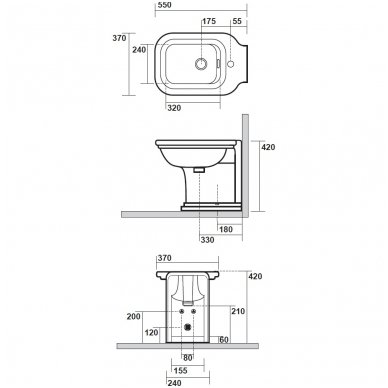 Kerasan pastatoma bidė Waldorf 4121 5