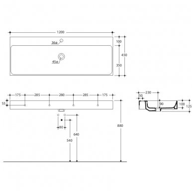 Kerasan praustuvas Cento 1200x450 3534 2