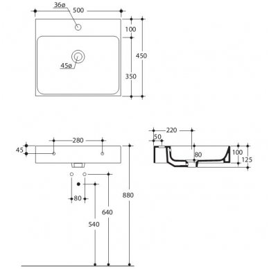 Kerasan praustuvas Cento 500x450 3530 2